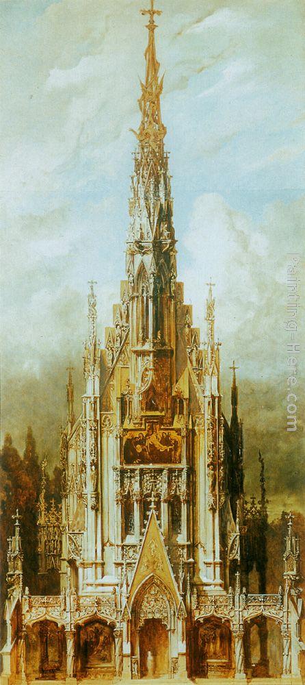 Hans Makart Gotische Grabkirche St. Michael, Turmfassade
